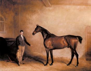 Mr Hogg's Claxton and a Groom in a Stable